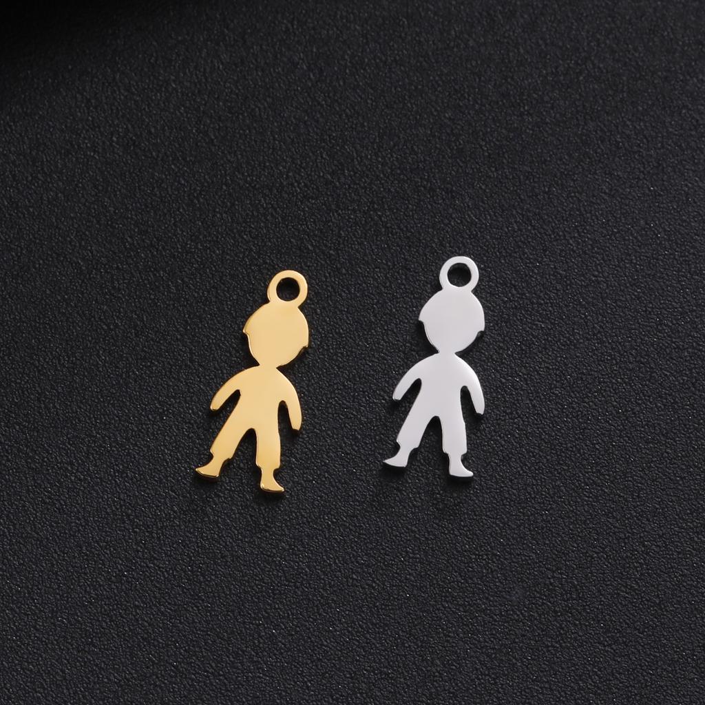 Teamer 5pcs Boys Charms Stainless Steel Charms for Jewelry Making DIY Pendants Necklace Wholesale Jewelry Making Supplies