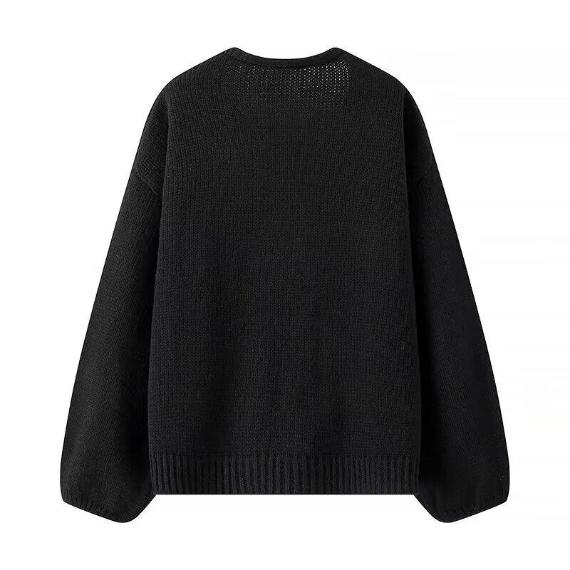 2024 Spring Fashion Bow Decor Loose Knit Cardigan