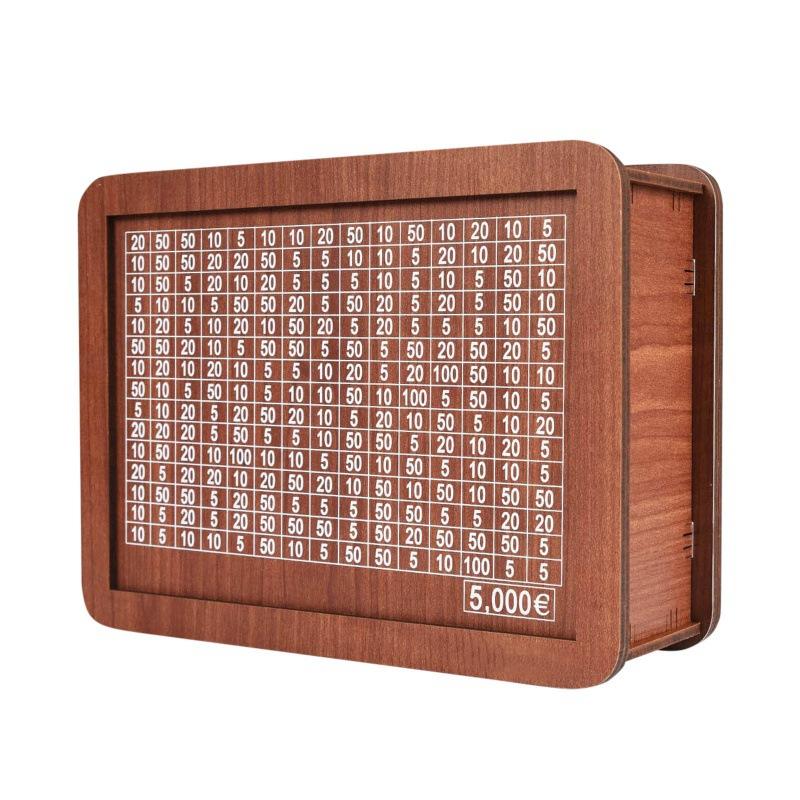 Dekoratif Doğal Ahşap Saymalı Para Kutusu Kumbarası Yaratıcı Çocukların Para Biriktirmesi İçin El Yapımı Para Hedefi 10000 Euro