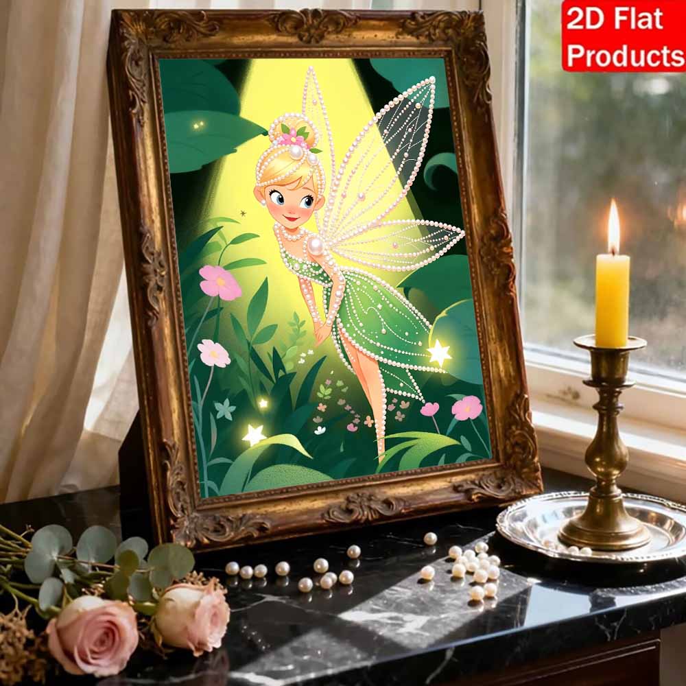 Disney Pearl Art Tinker Bell 5D DIY Pearl Picture Craft Kit Suitable for Adults Beginners Creative Gift Home Decor Idea