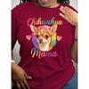 [Chihuahua Mom Theme] Casual Short-Sleeve Tops for Women Featuring A Chihuahua Mom Theme - Perfect for Spring and Summer Wear