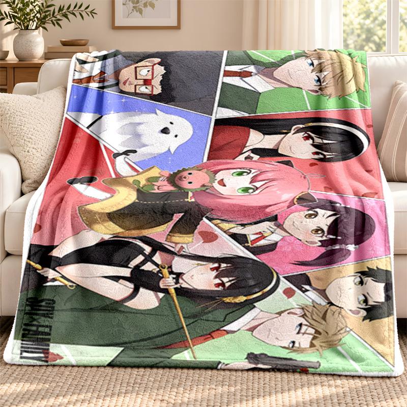 Spy x Family Decke Flanelldecke Weiche Gemütliche Plüschdecke für Sofa Bett Leichte Heimdekoration Outdoor Camping