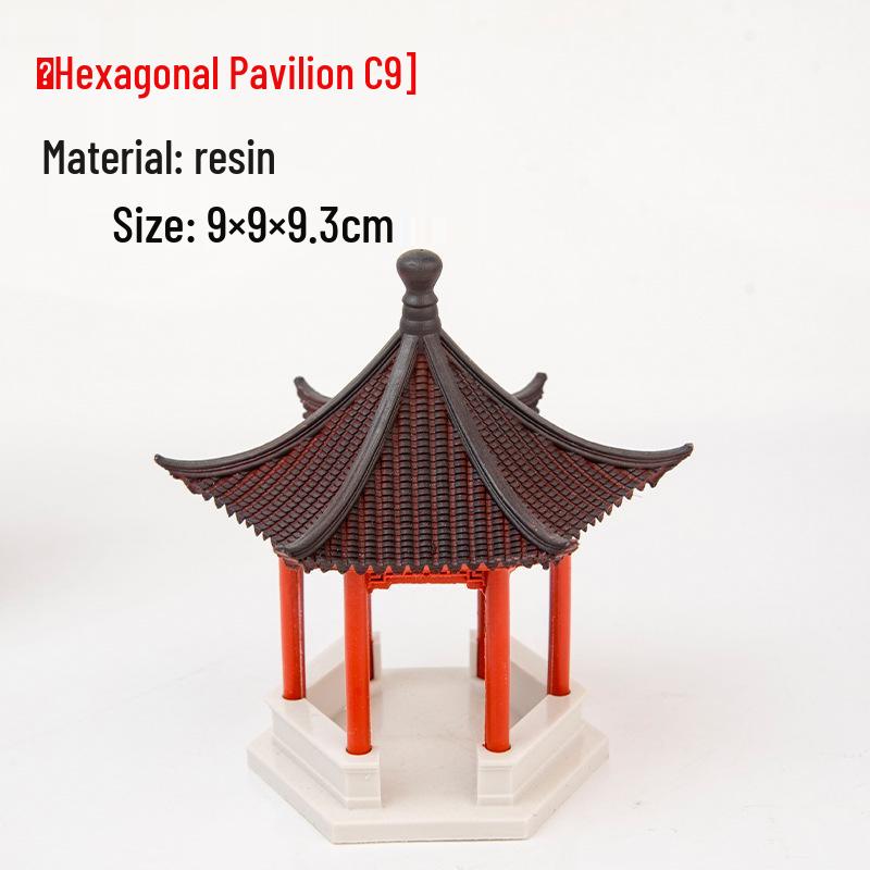 Ancient Architecture Bonsai Pavilion Ornament for Fish Tank and Aquaterrarium Landscaping