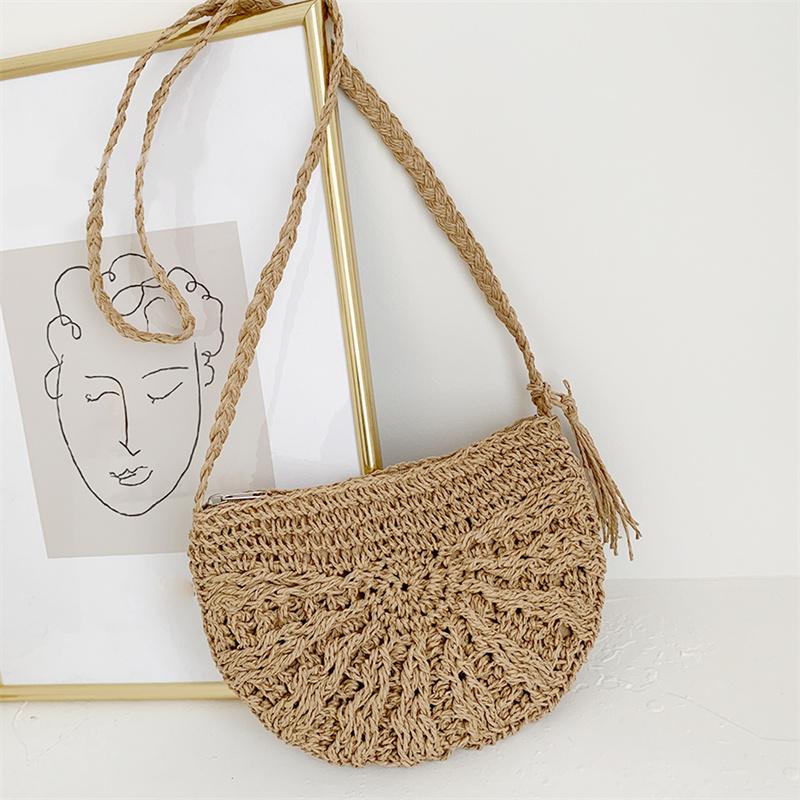 Damen Umhängetasche im Bohemian-Stil, modisch, kleine Kapazität, für den Strandurlaub, Umhängetasche