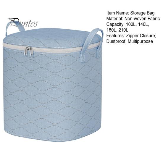 Large-Capacity Clothes Storage Bag with Handle Zipper Closure Dust-Proof Moisture-Proof Thickened Duvet Blanket Organizer Bag