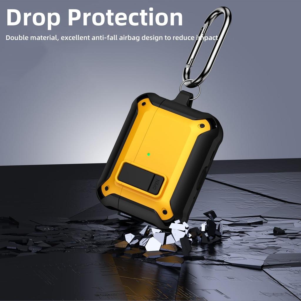 Secure Lock Case For AirPods Pro 3 with Keychain Cleaning Pen Kit New Armor Shockproof Rugged Protective Case For AirPods Pro 3