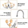 360° Rotatable Scarf Clothes Hangers Wooden Ball Wardrobe Hooks
