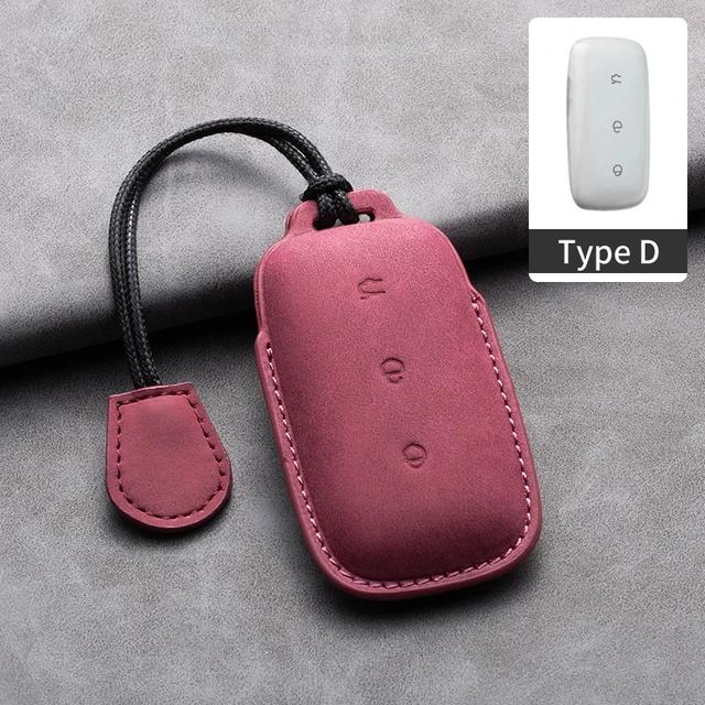 Leather Car Remote Key Case Cover for Geely Galaxy L7 2023 L6 MAX 1.5T Plus AIR PRO Suede Car Key Fob Shell Keychain