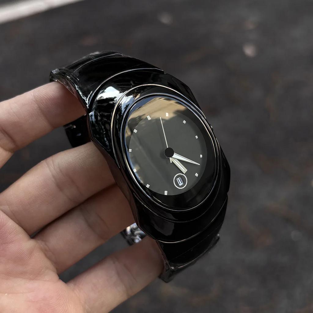 Personalize Quartz Watch Mens Y2k Grey Alien Style Green Creative Blade Design Special Fashion Unique Steel Men Watch  AAA Clock