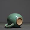 200ml Green Glaze Kiln Change Ceramic Mug with Lid Water Cup Coffee Cup