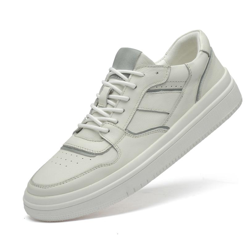 

Новейшая мужская повседневная обувь из натуральной кожи, высококачественные кроссовки для скейтборда, белые мужские туфли на платформе, модные мокасины для отдыха 45