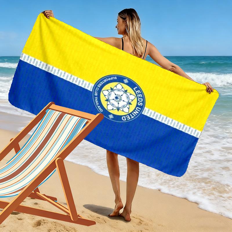 Asciugamano da Spiaggia Leeds United Stampato, Asciugamano Grande Morbido ad Asciugatura Rapida per Spiaggia Campeggio Nuoto