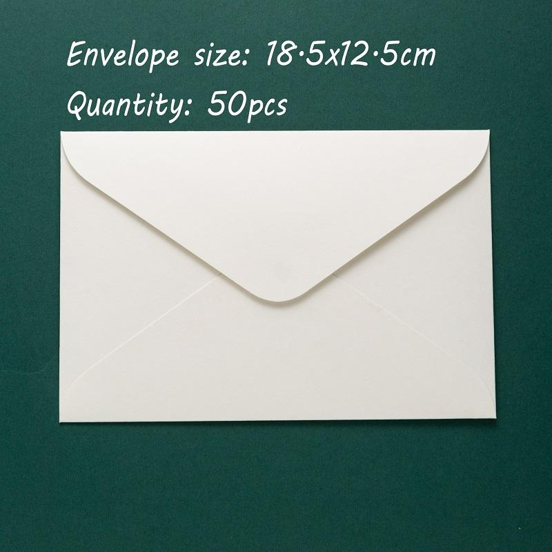 50pcs/lot Envelope High-grade 250g Kraft Paper Big Envelopes Western White Envelopes for Wedding Invitations Business Stationery