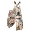 Women's Summer Overalls Floral Print Vintage Jumpsuit (Non-Adjustable Straps)