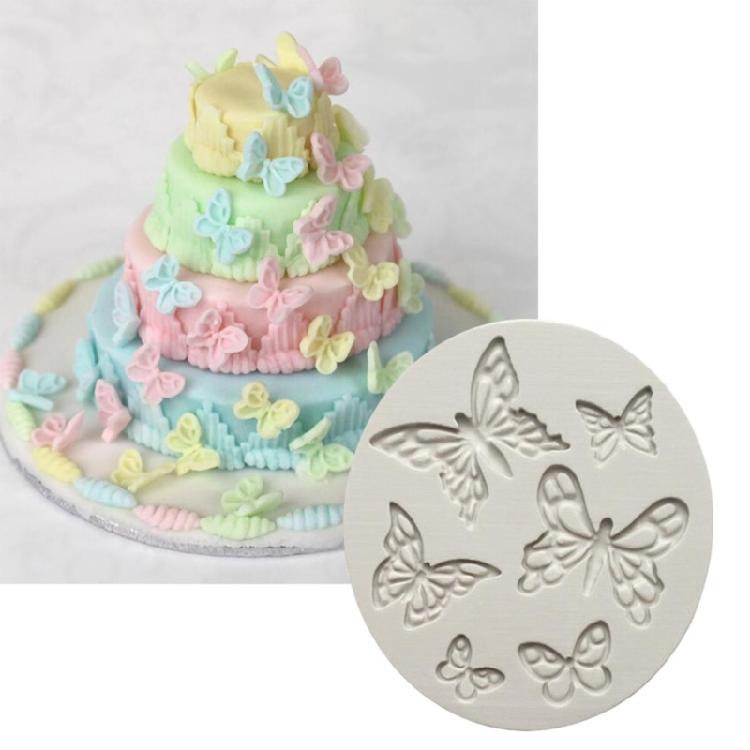 Fondant Cake Decorating Molds Silicone Molds Butterfly Flower Bird Chocolate Molds Holiday Dessert Cake Baking Tool