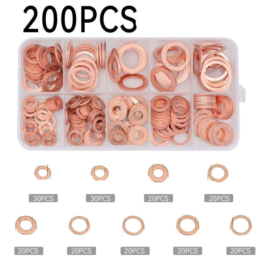 Car Engine Washers Sealing Gasket Flat Ring Seal Ring Tool Copper Washer Automotive Maintenance