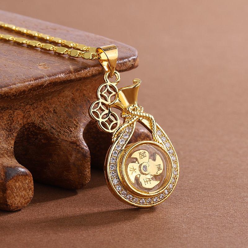Southeast Asia Gold-Plated Copper Windmill Pendant Necklace for Women
