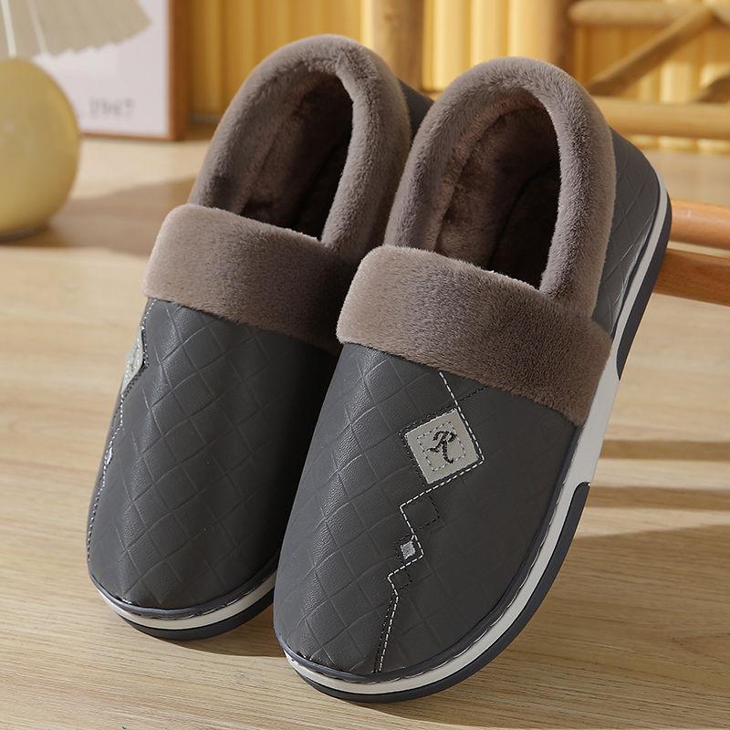 Winter Cotton Slippers Men's Bag and Warm Home Couple Indoor Anti Slip Thick Sole Dormitory Cartoon Hairy Shoes Women