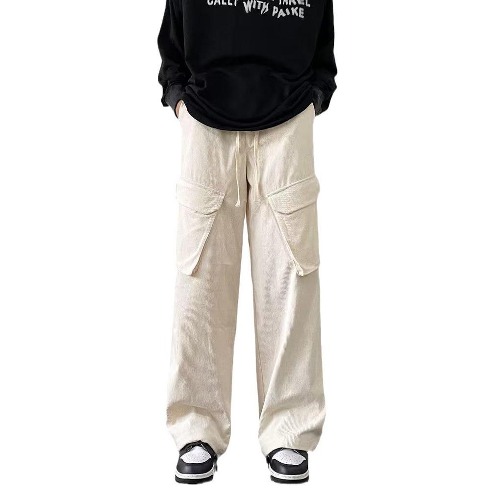 Overalls Men's Trendy Brand Spring and Autumn New Loose Straight Corduroy Casual Sweatpants