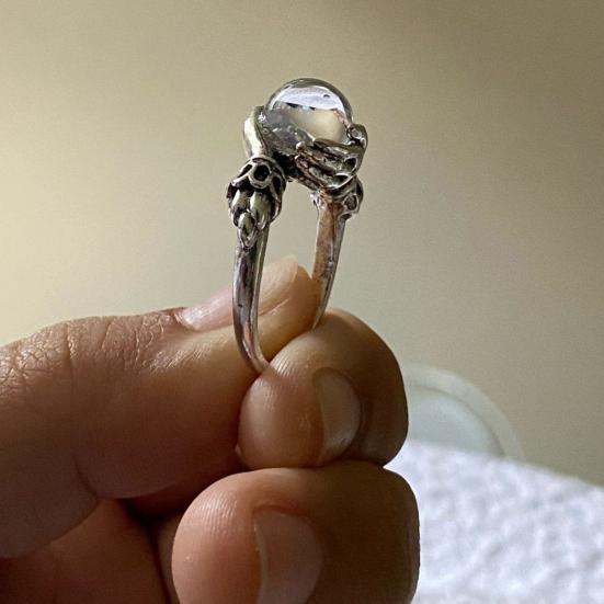 Yousheng Fascia da Dito Stile Occidentale Personalità Geometrica Galvanica Gemme Artificiali Intarsiate Decorare Accessorio Anello Portafortuna da Tenere in Mano Vintage