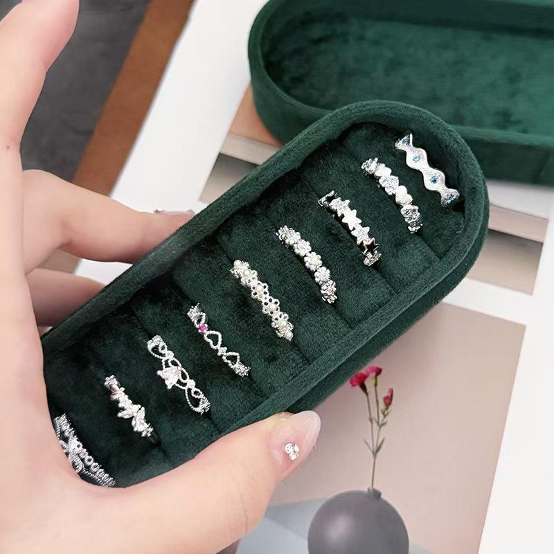 Simple Lace Hollow Open Ring Women'S Light Luxury Micro-Inlaid Zircon Temperament Sweet Jewelry