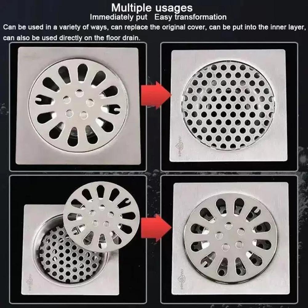 304 Stainless Steel Drain Filter for Bathroom with Anti Hair Punching Mesh Design Fits Round and Square Drains Easy Installation
