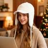 Autumn Winter Fleece Lamb Wool Baseball Cap for Women, Outdoor Warm Fleece Hat, Windproof Earflap Thermal Baseball Cap Unisex