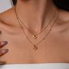 Zircon Heart Stainless Steel Necklace – Elegant Clavicle Chain for Women