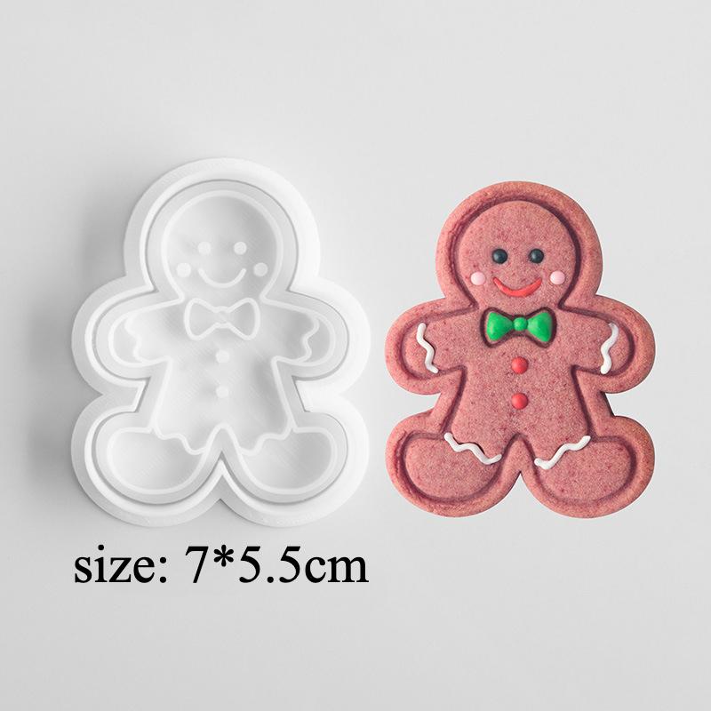 Christmas Gingerbread Man Cookie Mold Christmas Party Gift Fondant Cookie Embosser Stamp Happy New Year Cake Decorating Tools