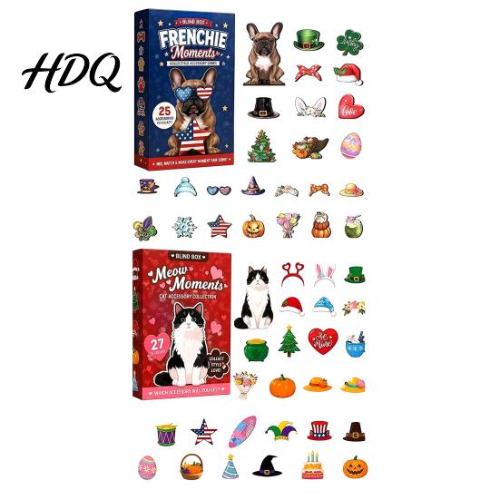 Acrylic Christmas Ornament Advent Calendar 2026 Dog/Cat Moments 24 Days Countdown Small Surprise with Accessories Collectible Gifts for Holiday Home