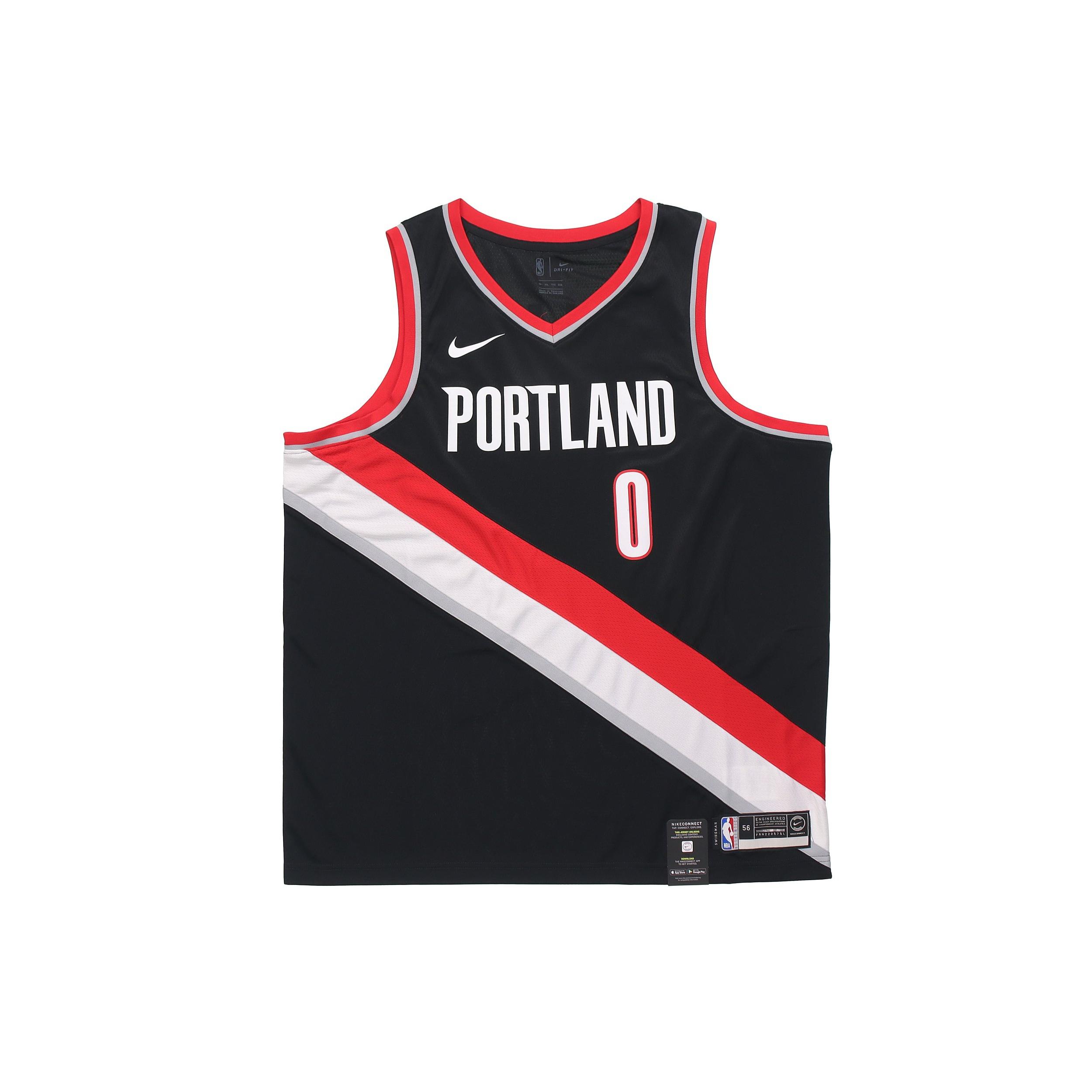 Nike NBA Damian Lillard Icon Edition Swingman Jersey Red Black Men s 864505-010 S