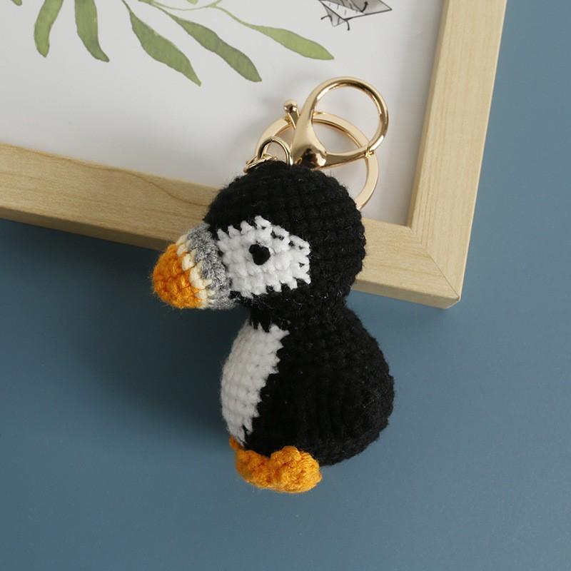 Funny Raccoon Doll Crochet Keychain Cute Knitted Animal Doll Series Keychains For Bag Pendant Cartoon Giraffe Cute Keyrings Gift