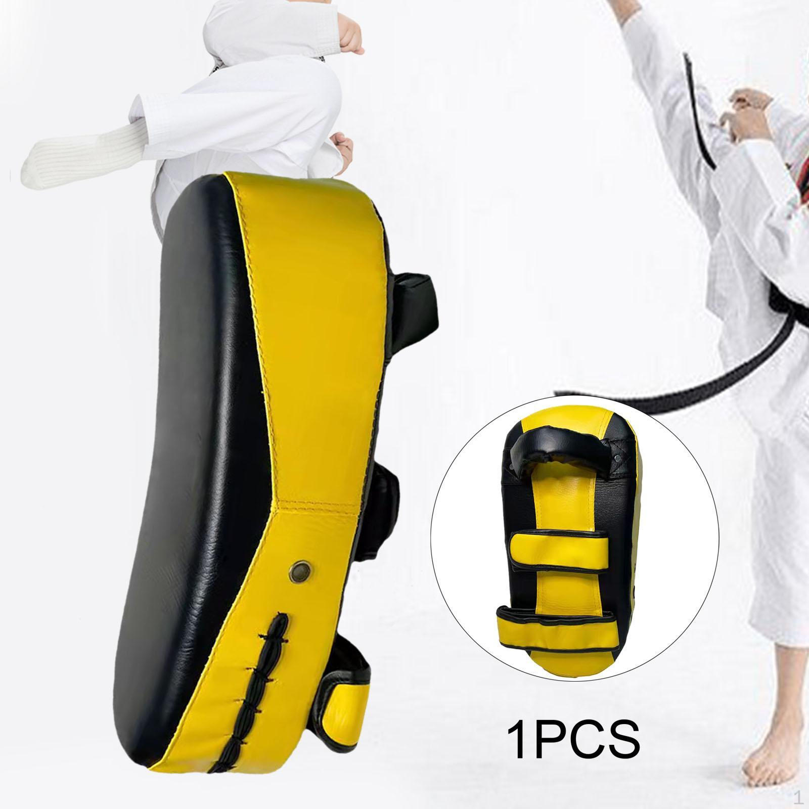 

Боксерский изогнутый ударный щиток для кикбоксинга, щиток для ног, мишень для рук, тайский бокс, тренировка ударов жёлтый