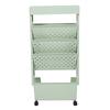 Removable Book Storage Rack 5 Tier Large Capacity Multifunctional Movable Storage Organizer Shelf with Wheels Green
