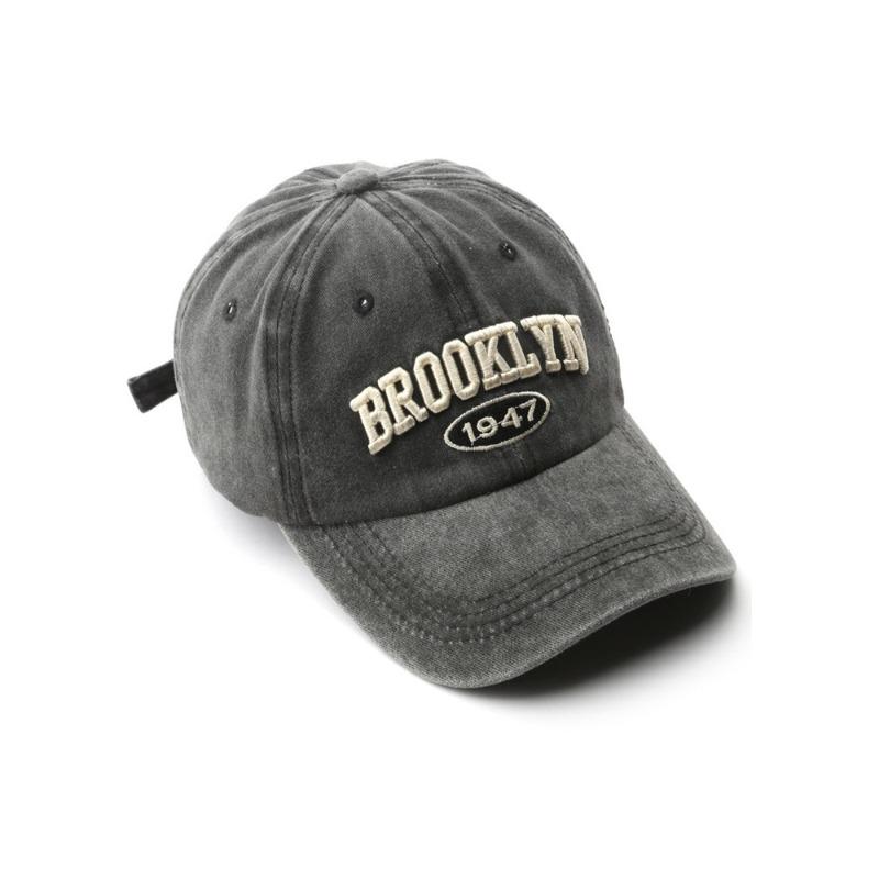 Hat Women's Washed Denim Deep Top Embroidered Cap Outdoor Men's Travel Sunscreen Shade Baseball Cap Tide