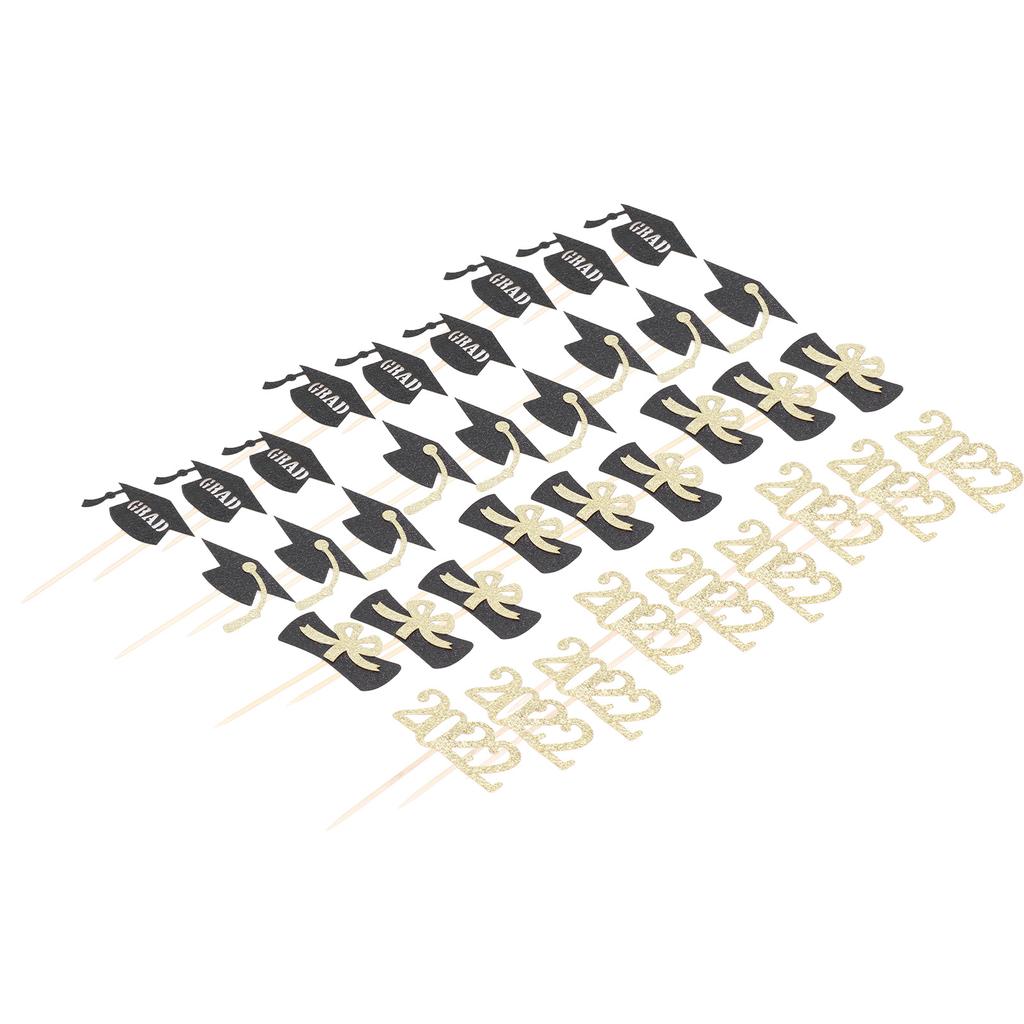 Graduation Cake Toppers Exquisite Beautiful Bachelor Hat 2022 Numbers Diploma Design Graduation Cake Inserts