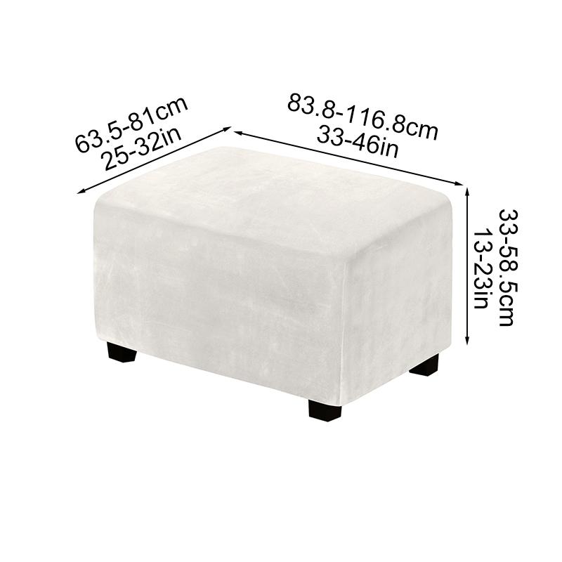 1 Stück Fußhocker-Schutz Einfarbig Samt Stretch Waschbar & Abnehmbar Bankhockerbezug Rechteckig Elastische Überwürfe