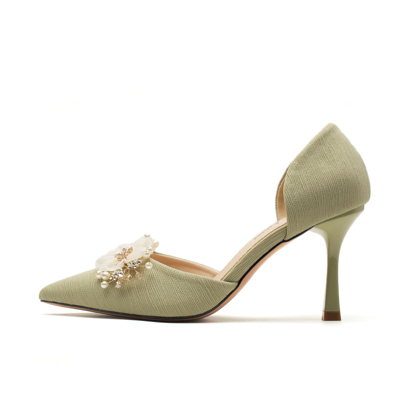 

6693A-003 Наклейка Полый Тонкий Каблук Ткань Профессиональная Обувь Простые Туфли На Высоком Каблуке Женская Обувь Европа Америка 34