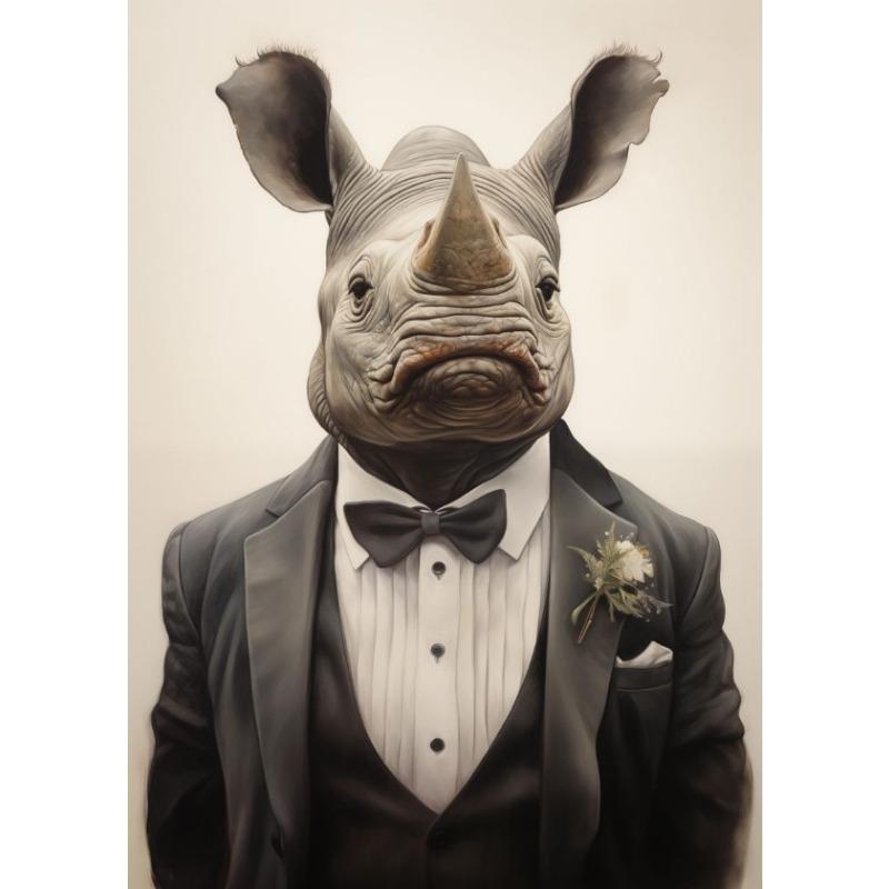 Animale Vintage în Smochinguri Lup Tigru Zebră Urs Iepure Poster Artă Pictură pe Pânză Imprimeuri de Perete Imagine Living Room Decor Acasă