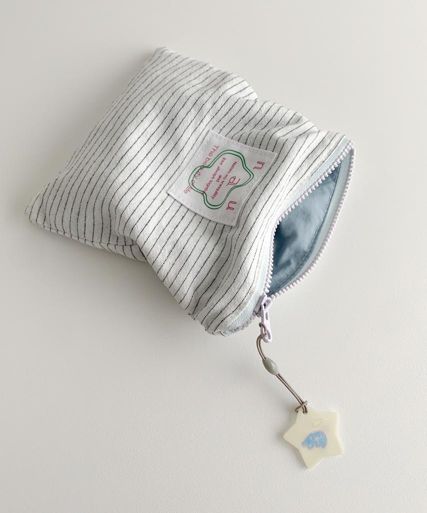 Nuaname Cotton Cookie Striped Pouch