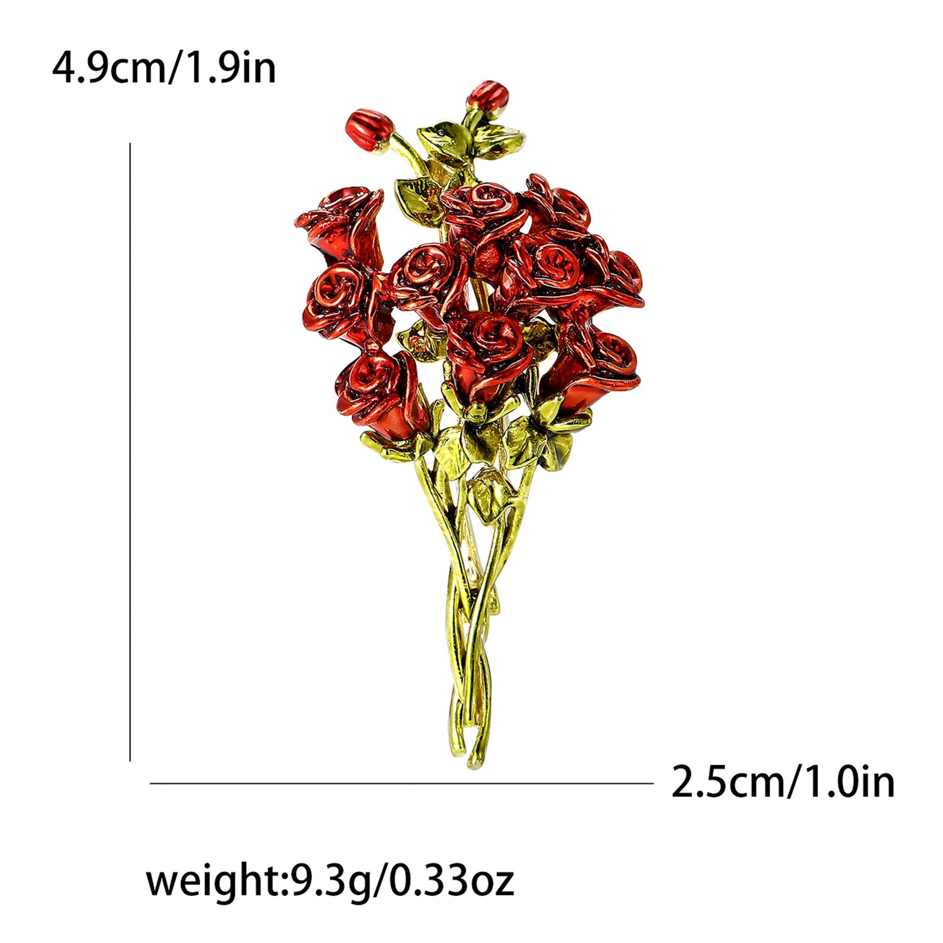 

Мода Высококачественный сплав Эмаль Роза Букет Брошь Темперамент Простая женская одежда Корсаж Ювелирные изделия Булавка