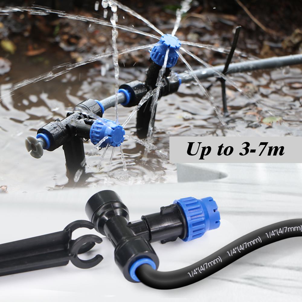 8-holes Drippers with Stake 180° Bend Adjustable Sprinklers Quick Insert Slip Lock Sprayer Garden Irrigation Watering Supplies