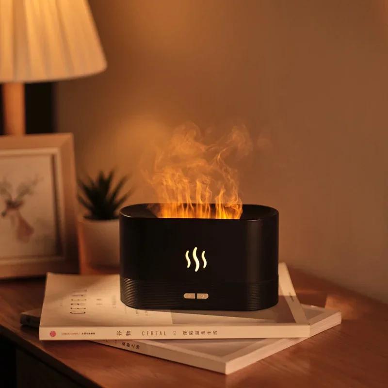 Parfüm Luftbefeuchter Simulationsflamme Aromatherapie Diffusor LED Ultraschall Luftbefeuchter Kreatives Geschenk Ätherisches Öl Flammenlampe