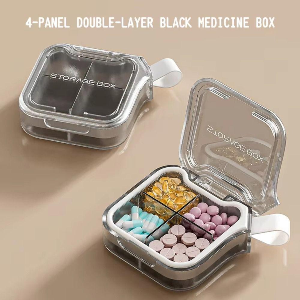 4/7 Grids Portable Pill Box Damp-Proof Food-Grade Sealed Pill Dispenser Large Capacity with Handle Travel Medicine Case