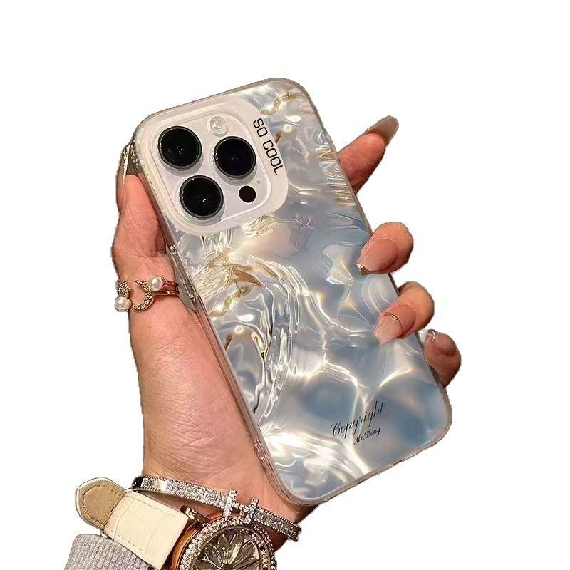 Blue and Gold Phantom Applicable To Apple 16 Promax New Phone Case IPhone 15 Pro Advanced Protector Case 14 Pro