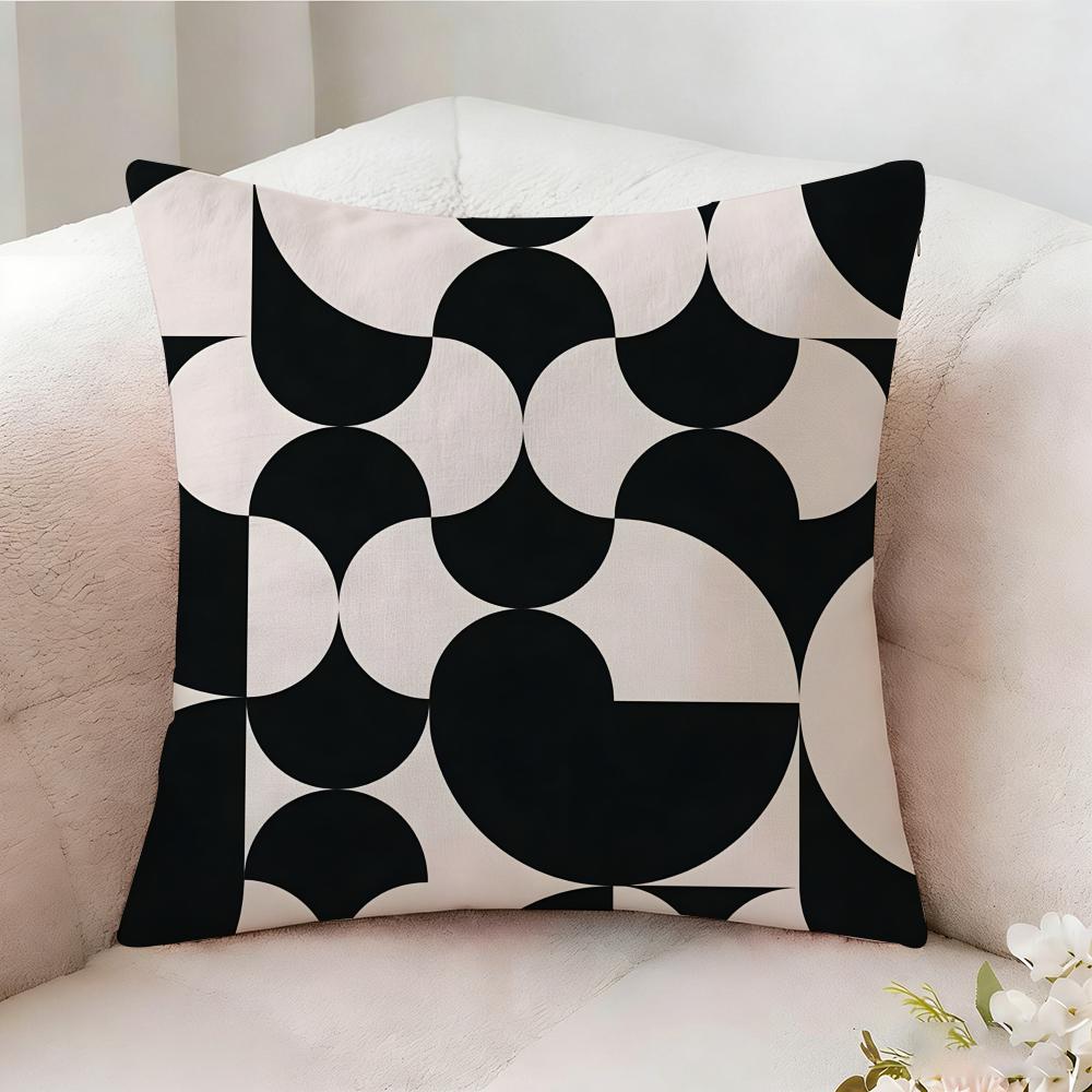 Retro Geometric Shading Pillow Case Pillowcase Doublesided Printed Sofa Cushion Bedroom Headboard Pillow