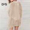 Women Knitted Coat Hollow Out Loose Long Sleeve Pure Color Knitwear Cardigan Mid Length Loose Elastic Spring Autumn Jacket