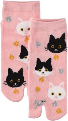 Maeda Senko Wakoro Tabi Cat 083752 Sneaker-Length Women's Socks, Design,