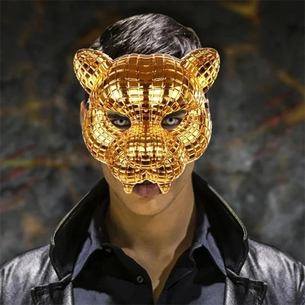 Animal Party Ball Mask Plastic Costume Cosplay Mask Creative Leopard Face Cover Masquerade Props