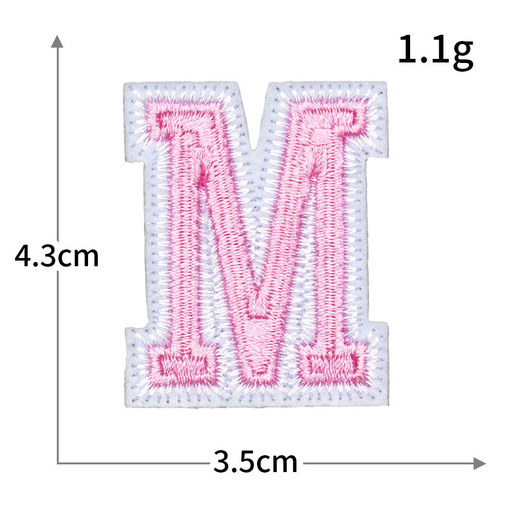 Exquisite Pink Embroidered Alphabet Patch for Jackets & DIY Decor